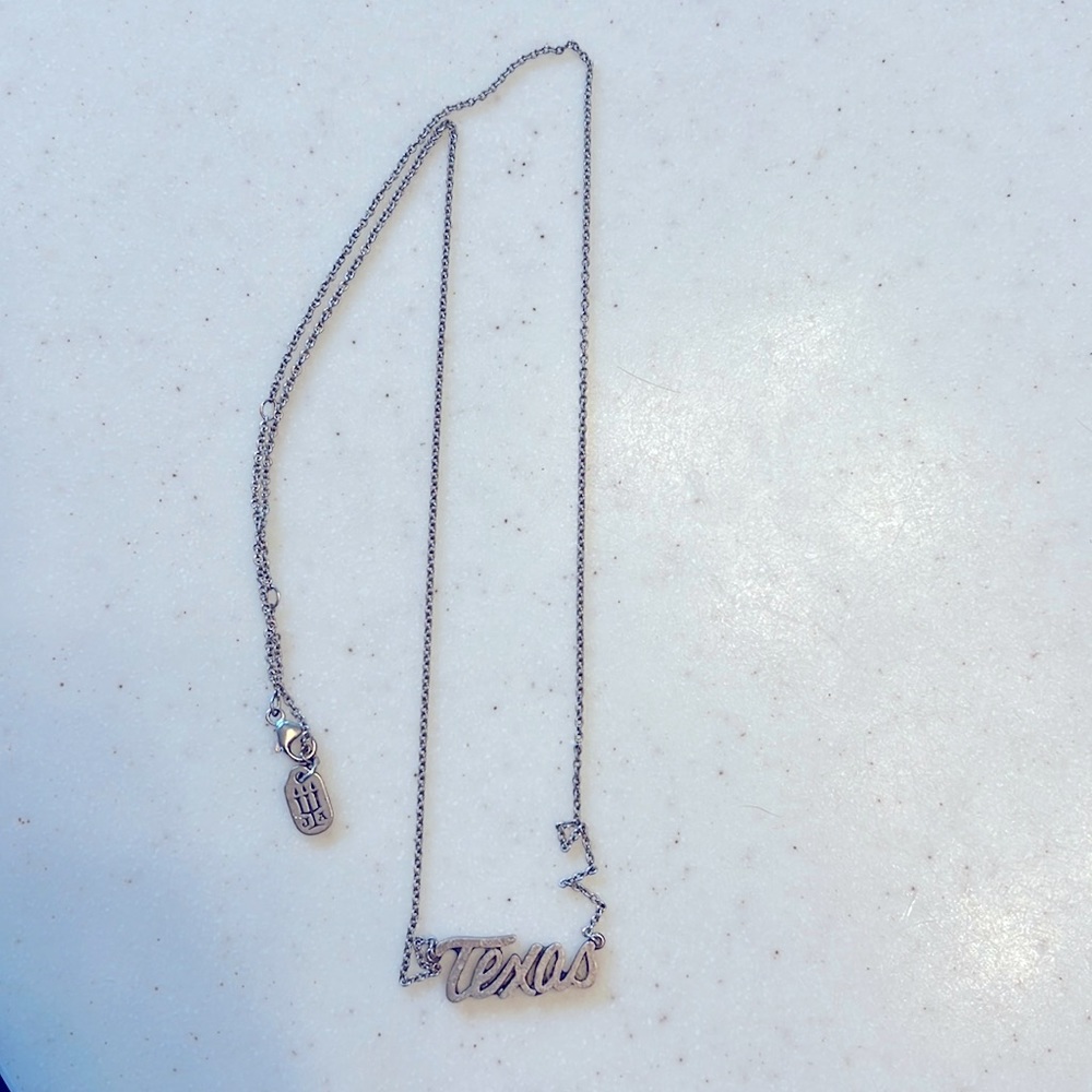 James Avery sterling silver Texas Script Necklace